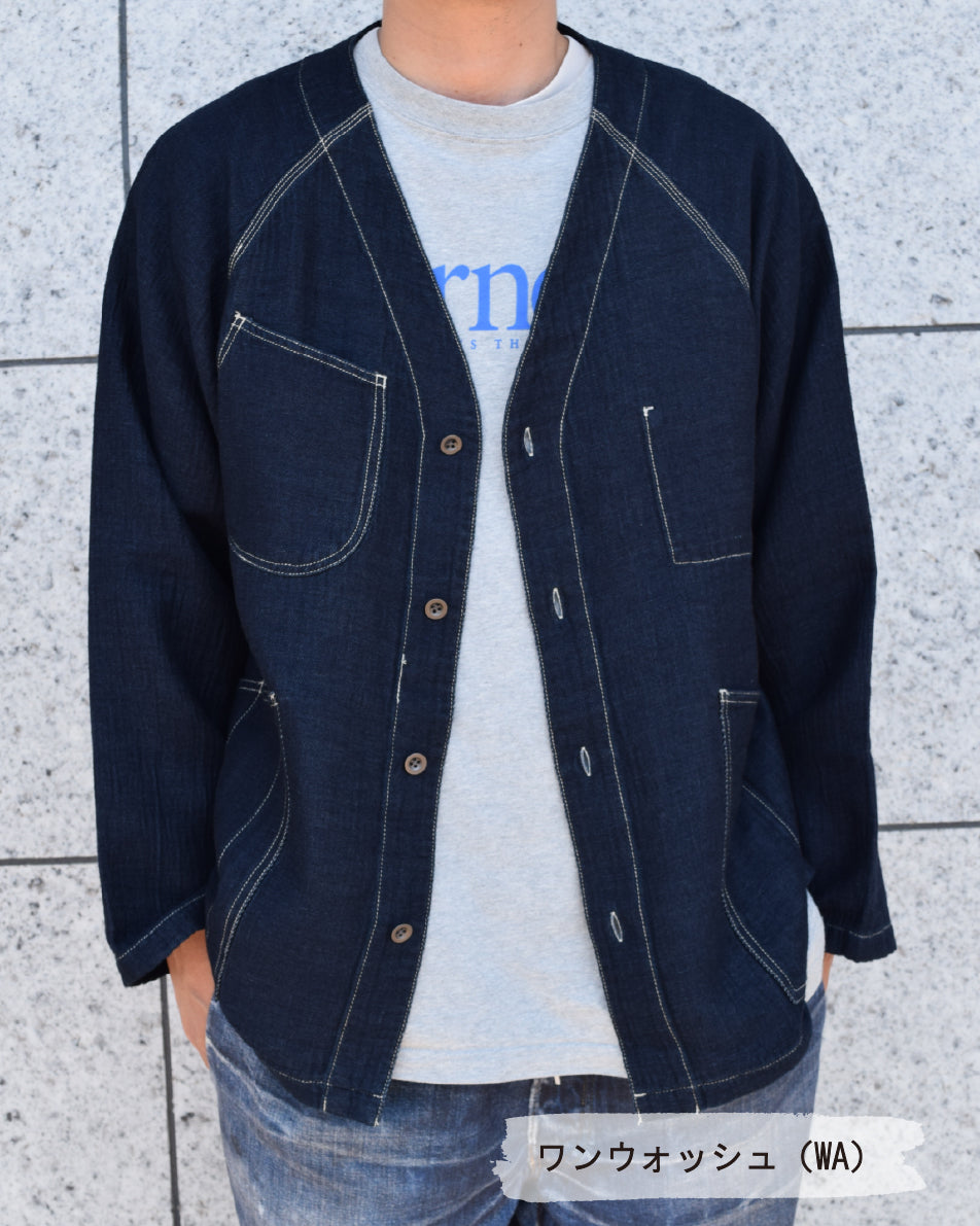 風を通すデニム】ガーゼデニム ノーカラージャケット – WHEIR TOKYO